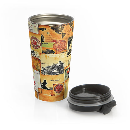 Vintage Travel Collage Stainless Steel Travel Mug