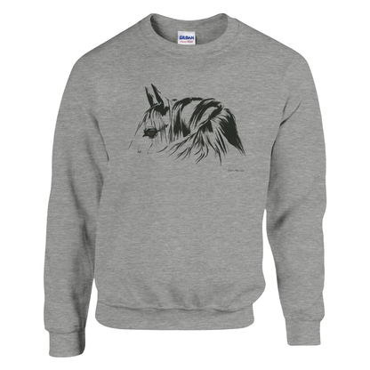 Simplicity Horse Portrait Sweatshirt – Elegant Clean Lined Graphic Apparel