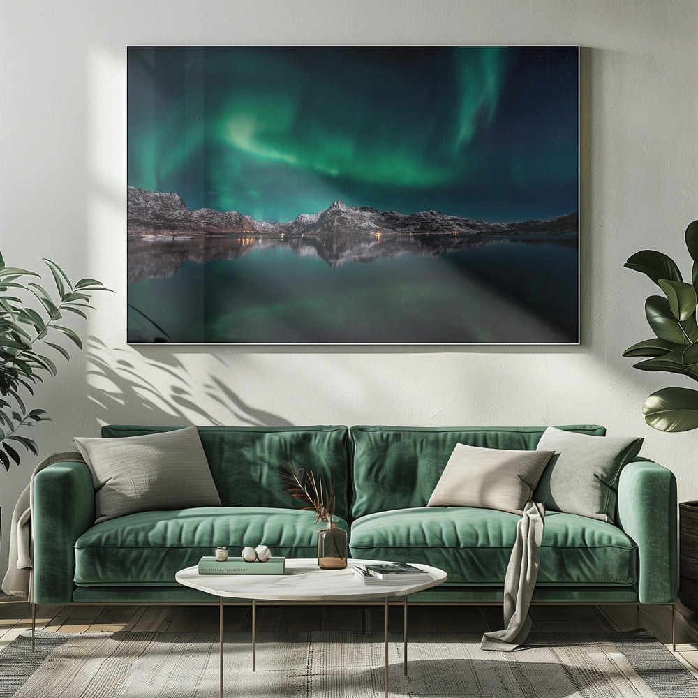 Lofoten Aurora Reflection