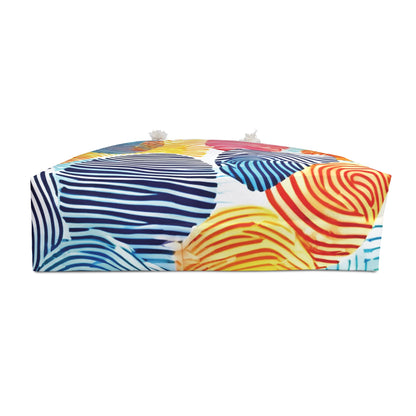 Colorful Fingerprint Pattern Weekender Bag | Rainbow Beach Tote | Moms Carryon