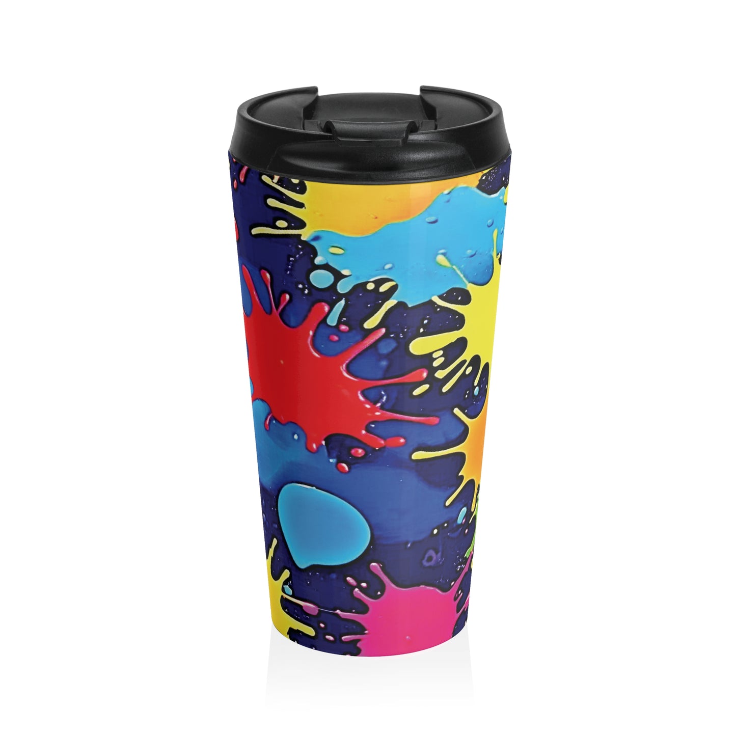 Color Splash Stainless Steel Travel Mug — Vibrant Paint Splat Design