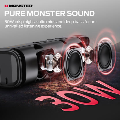 Monster S290 Bluetooth Speaker, Portable Bluetooth Speaker with 30W Loud Stereo Sound, Bluetooth 6.0, 20H Playtime, TWS Pairing, Support AUX/TF Card, IPX6 Waterproof Wireless Speaker for Home, Travel 🍁 All In One Marketplace Canada