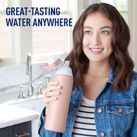 Brita Insulated Stainless Steel Filtering Water Bottle with Straw, BPA-Free Water bottle for Sports, Travel or Hiking, Great for gifting, Easy-carry loop, Leak-proof lid, 26 Oz, Rose 🍁 All In One Marketplace Canada