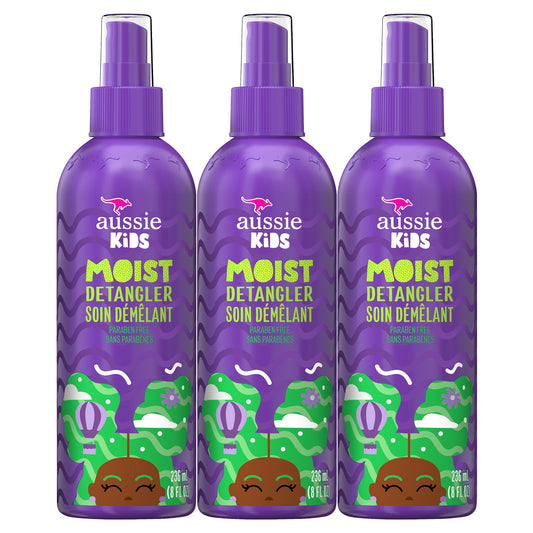 Aussie Kids Moist Sulfate Free Detangler for Kids, Paraben Free, 708 mL Total (3 Count of 236 mL Each) 🍁 All In One Marketplace Canada