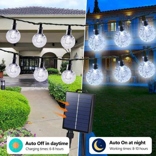 Joomer Solar String Lights Outdoor-65FT 100LED Solar Globe String Lights,8 Lighting Modes, Waterproof Solar Powered Patio Light for Garden Yard Porch Party Outdoor Decor (White) 🍁 All In One Marketplace Canada