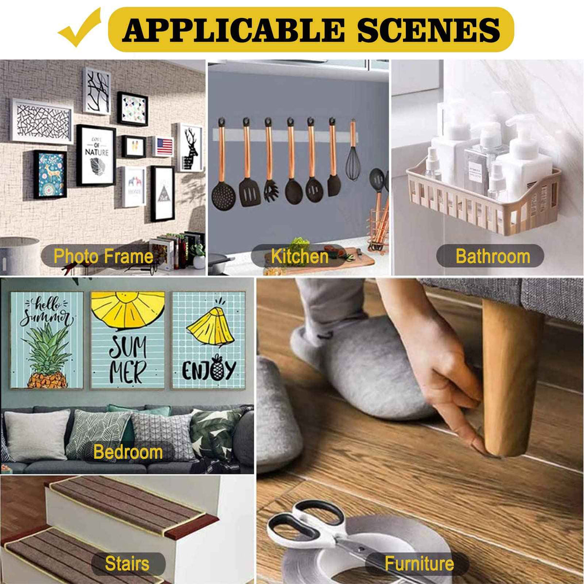 Double Sided Mounting Tape,1.2" x 200",Heavy Duty Removable Nano Adhesive Tape for Walls,Adhesive Strips Strong Sticky Gel Grip Tape,Transparent Poster Tape Wall Tape for Picture Carpet Decoration 🍁 All In One Marketplace Canada