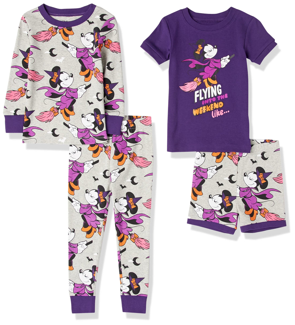 Disney | Marvel | Star Wars Girls' Pajama Set, Minnie/Halloween, 10