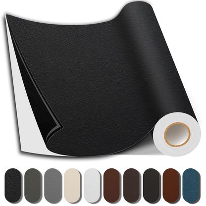Shagoom Leather Repair Kit, 17X79 inch Self Adhesive Leather Patch Waterproof, DIY Large Vinyl Patches for Couches, Furniture, Kitchen Cabinets, Wall （Black, 17X79 inch） 🍁 All In One Marketplace Canada