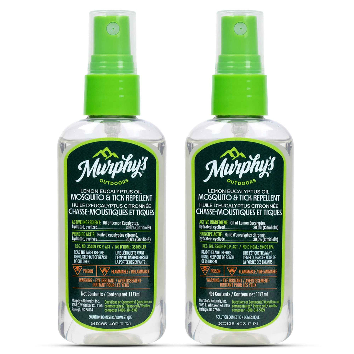 Murphy's Outdoors Mosquito & Tick Bug Repellent Spray, Oil of Lemon Eucalyptus for Skin and Outdoor Gear, 118mL Pump, 2-Pack 🍁 All In One Marketplace Canada