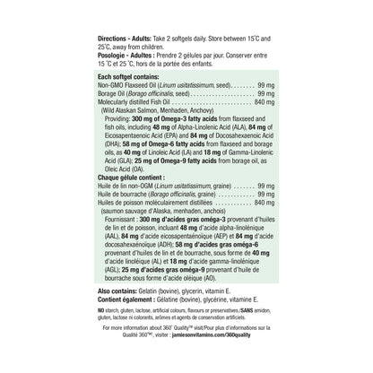 Jamieson Omega 3-6-9 Softgels, Value Size, with Fish Oil, Borage Oil, Flaxseed Oil, Providing EPA, DHA, and ALA. Supports Heart and Brain Health, 280 Count, Proudly Canadian 🍁 All In One Marketplace Canada