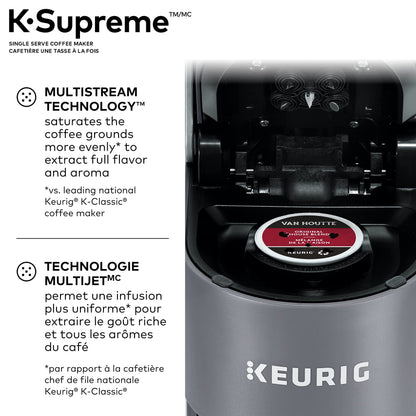Keurig K-Supreme Single Serve K-Cup Pod Coffee Maker, With MultiStream Technology, Grey, 17.913in x 7.047in x 14.409in 🍁 All In One Marketplace Canada