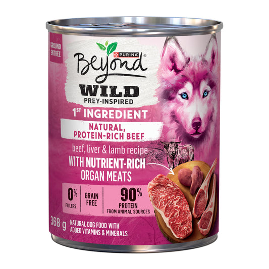 Beyond Wild Wet Dog Food, Ground Entrée Beef, Liver & Lamb (12 Pack) 🍁 All In One Marketplace Canada