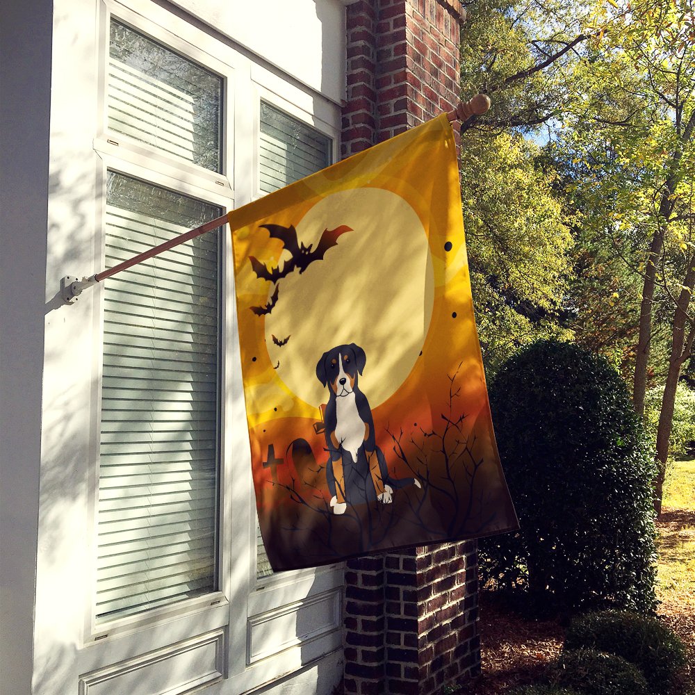 Caroline's Treasures BB4303CHF Halloween Greater Swiss Mountain Dog Flag Canvas House Size, Large, Multicolor