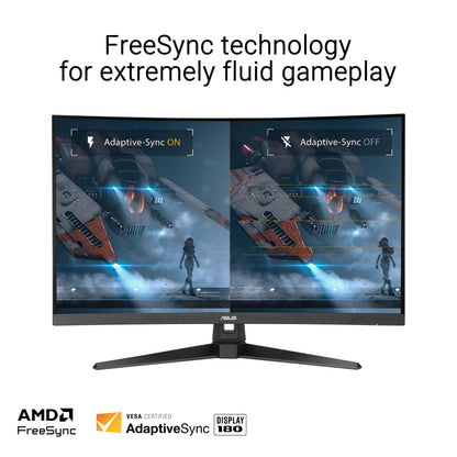 ASUS TUF Gaming 31.5” 1440P Curved HDR Gaming Monitor (VG32WQ3B) – QHD (2560 x 1440), 180Hz, 0.5ms, 1500R, Extreme Low Motion Blur, FreeSync, 90% DCI-P3, Shadow Boost, DisplayWidget, 3 yr Warranty 🍁 All In One Marketplace Canada