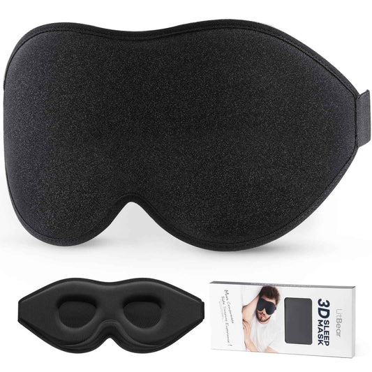 LitBear Sleep Mask for Side Sleeper Women Men, Eye Mask for Sleeping Light Blocking, 3D Contoured Cup Sleeping Mask, Soft Breathable Sleep Eye Mask with Adjustable Elastic Strap for Flight Nap 🍁 All In One Marketplace Canada