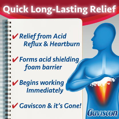 Gaviscon Extra Strength Tablets - 60 Count - Chewable Foaming Antacid Tablets for Day and Night Heartburn Relief, Acid Reflux and GERD Relief, Fruit Blend - Free of Aluminum, Lactose and Gluten 🍁 All In One Marketplace Canada