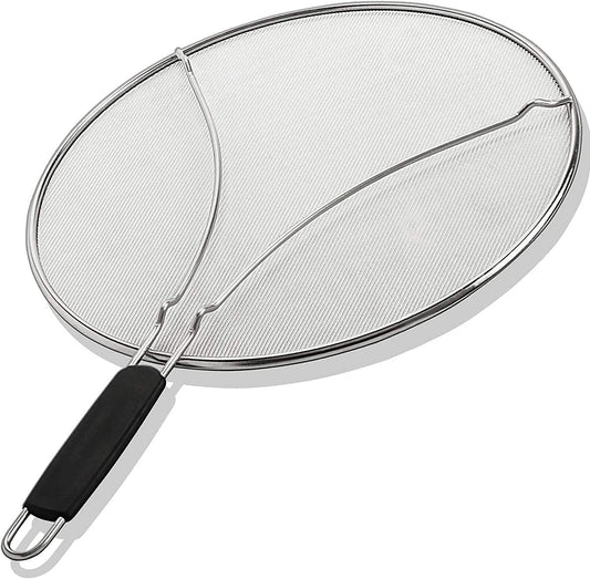 Splatter Screen for Frying Pan - 13 Inch Stainless Steel Grease Splatter Guard - Cover Oil Splash When Sizzling Bacon, Cooking Fried Chicken or Popcorn 🍁 All In One Marketplace Canada