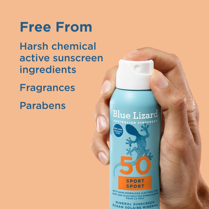 Blue Lizard Sport Mineral SPF 50 Spray, Broad-Spectrum UVA/UVB Protection, Water-Resistant, Zinc Oxide Formula, Vegan, 142 g 🍁 All In One Marketplace Canada
