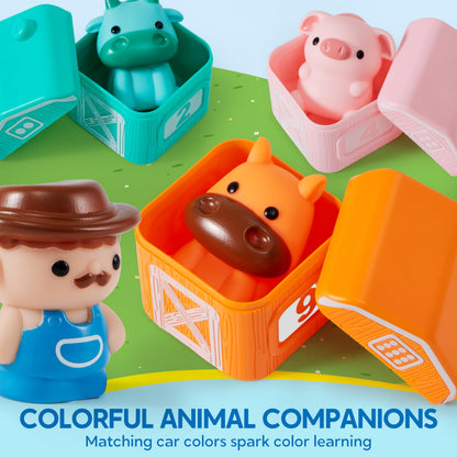 Play-Act Learning Toy for Toddlers 1 2 3 Years Old, Counting, Matching & Sorting Montessori Learning Farm Train Including 9 Farm Animals, Birthday Gift for Baby Boys Girls 🍁 All In One Marketplace Canada