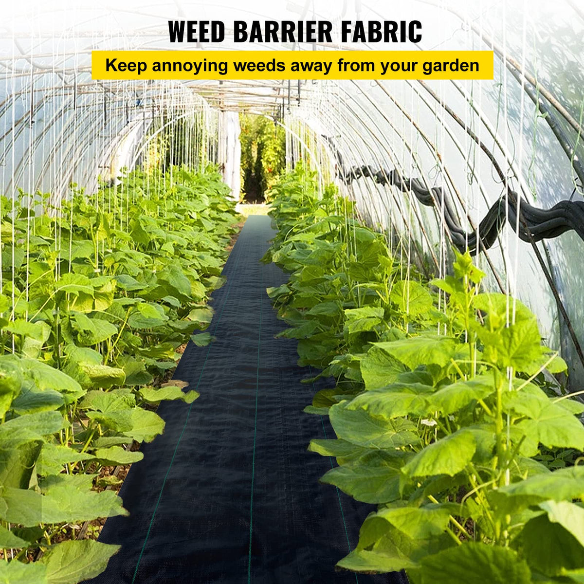 VEVOR 6FTx300FT Premium Weed Barrier Fabric Heavy Duty 2.4OZ, Woven Weed Control Fabric, High Permeability Good for Flower Bed, Geotextile Fabric for Underlayment, Polyethylene Ground Cover 🍁 All In One Marketplace Canada