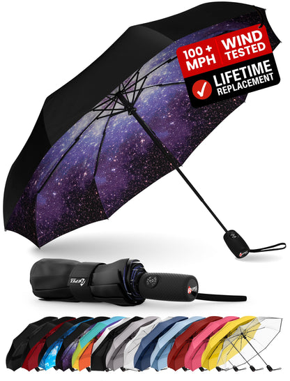 Repel Windproof Travel Umbrella - Compact & Withstands Winds up to 100MPH, Strongest Premium Auto Folding Umbrella for Rain and Sun - Durable, Light & Portable for Women & Men, Fits Backpack & Cars 🍁 All In One Marketplace Canada