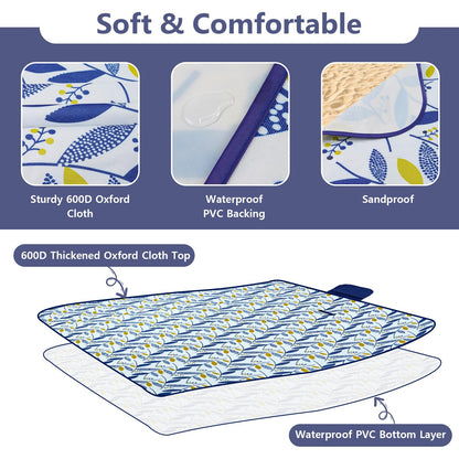 Habaylin Picnic Blanket Large, 79"X79" Waterproof Extra Large Beach Blanket, Foldable Picnic Blanket for Hiking, Party, Camping on Grass Sandproof Handy Picnic Mat 🍁 All In One Marketplace Canada