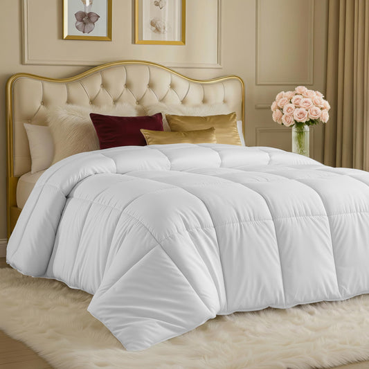 Utopia Bedding Comforters King Size, All Season Duvet Insert, Down Alternative Box Stitched Bed Comforter with Corner Tabs, Machine Washable (White) 🍁 All In One Marketplace Canada