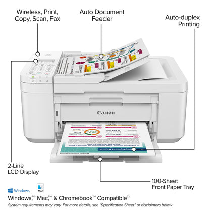 Canon PIXMA TR4720 All-in-One Wireless Printer Home use, with Auto Document Feeder, Mobile Printing and Built-in Fax, White 🍁 All In One Marketplace Canada