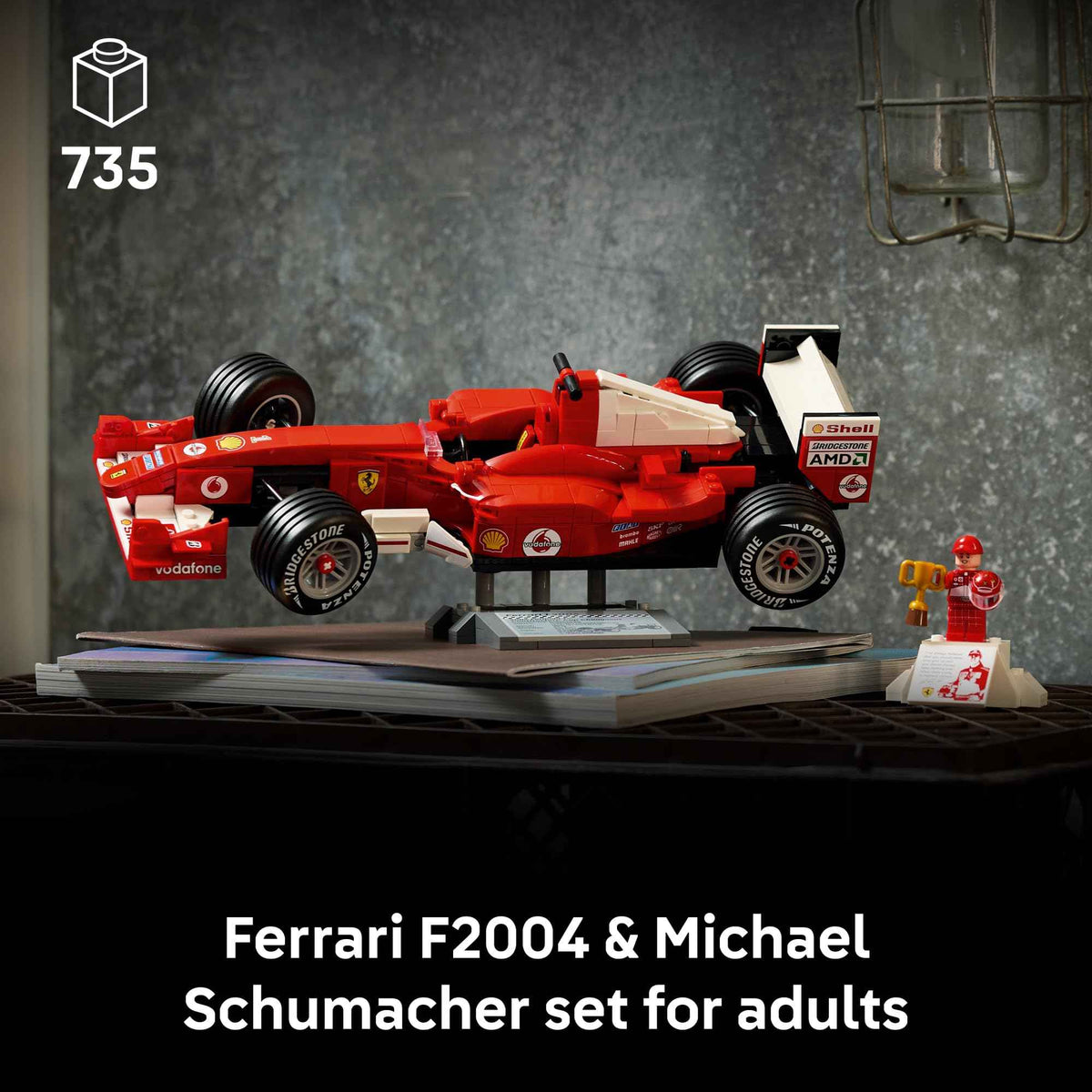 LEGO Icons Ferrari F2004 & Michael Schumacher Building Set for Adults, Ages 18+ - Ferrari F1 Bedroom, Home Office, Desk Decor - Gift Ideas for Men, Women & Fans - 11375 🍁 All In One Marketplace Canada
