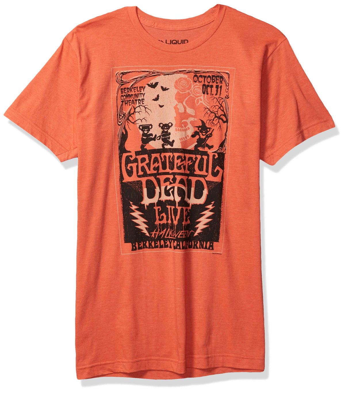 Liquid Blue Grateful Dead Berkeley Moon Live Halloween Ss Tee, Orange, X-Large