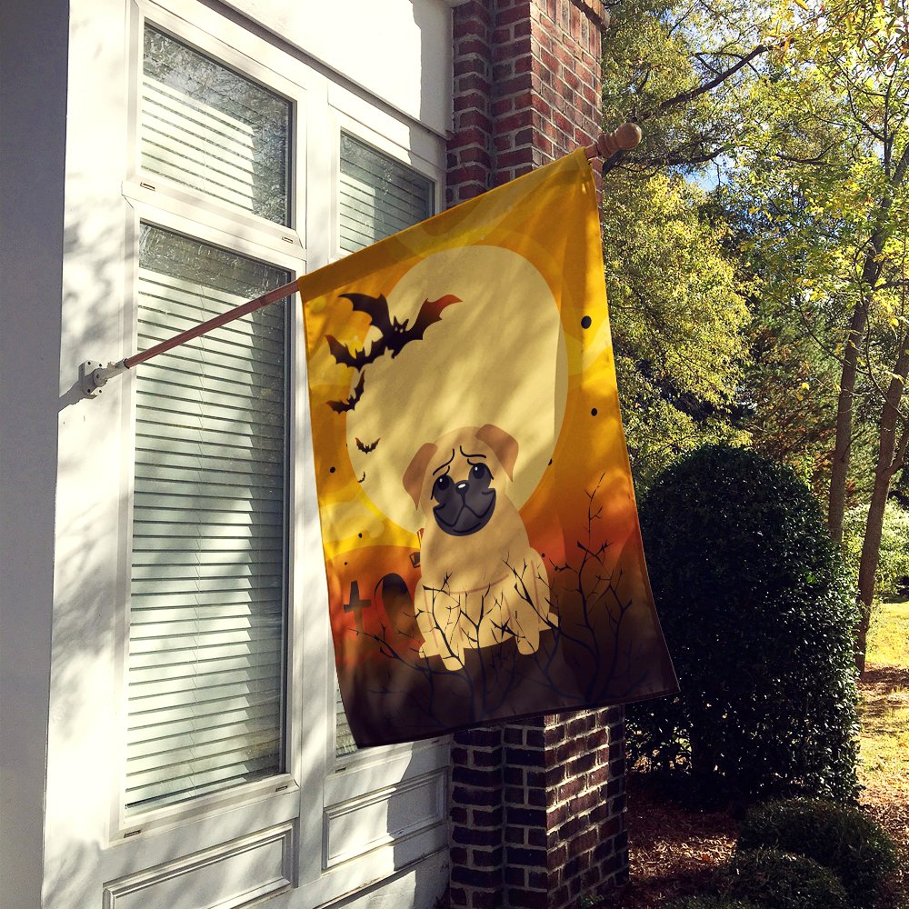 Caroline's Treasures BB4273CHF Halloween Pug Brown Canvas House Size Flag, Large, Multicolor