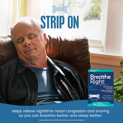 Breathe Right Nasal Strips, Extra Strength, Clear, Sensitive Skin, Drug-Free Snoring Solution & Nasal Congestion Relief Caused by Colds & Allergies, Nightly Sleep, 44 Count 🍁 All In One Marketplace Canada