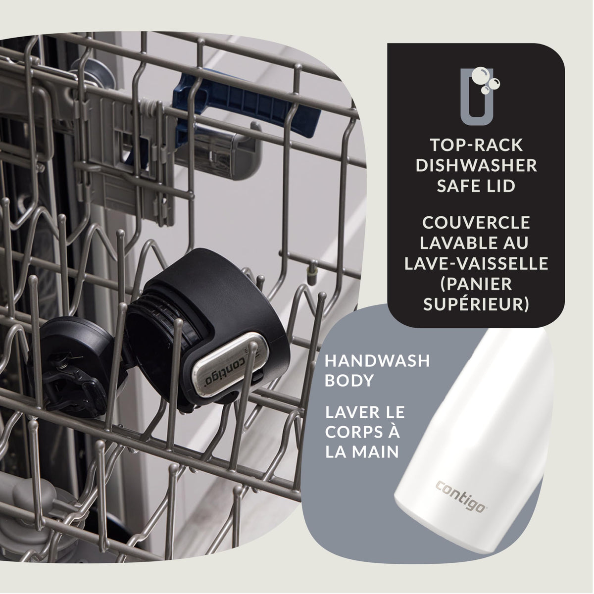 Contigo West Loop 3.0 Stainless Steel Travel Mug with Tea-Bag Hook & Spill-Proof Lid, Vacuum-Insulated Reusable Cup Coffee and Tea, 16 oz (473 mL), Salt - Keeps Drinks Hot up to 11 Hours 🍁 All In One Marketplace Canada