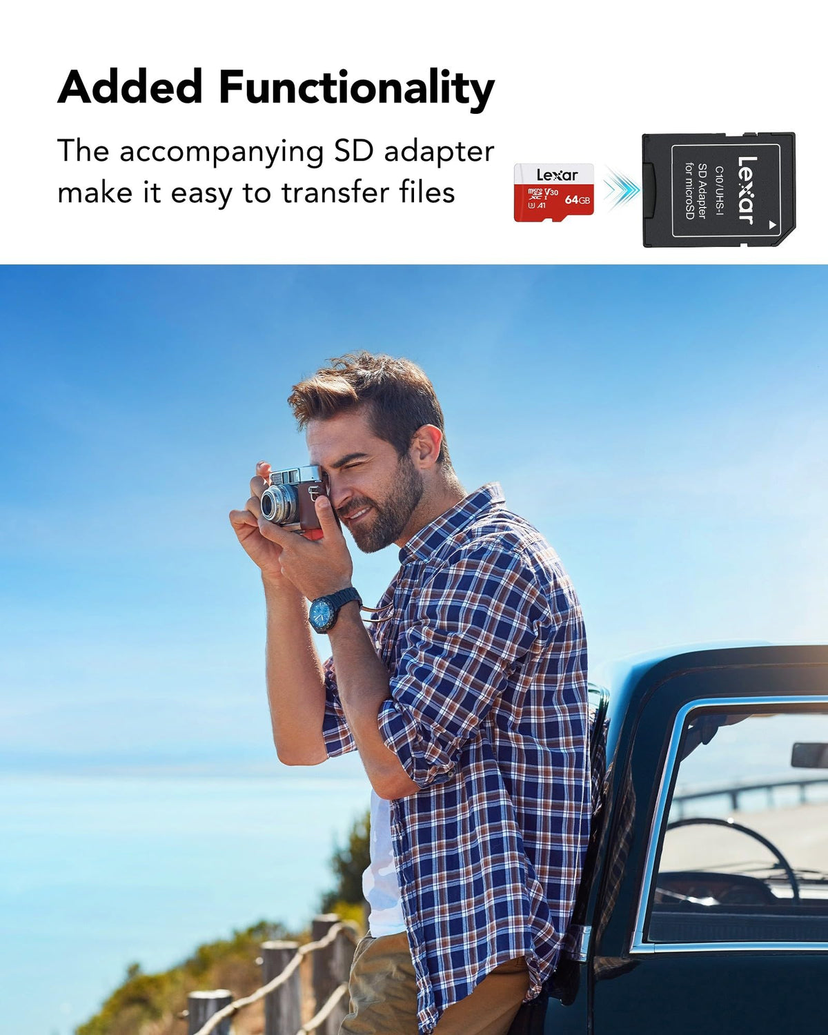 Lexar E-Series 64GB Micro SD Card, microSDXC UHS-I Flash Memory Card with Adapter, 100MB/s, C10, U3, A1, V30, Full HD, 4K UHD, High Speed TF Card 🍁 All In One Marketplace Canada