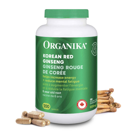 Organika Canadian-Made Korean Red Ginseng - 6 Year Old Roots, Energy Support, Stress Support, Warming Effect- 200caps 🍁 All In One Marketplace Canada