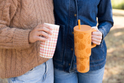 Simple Modern Halloween Tumbler with Handle | 40oz | Pumpkin