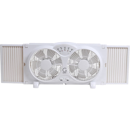 Genesis Twin Fan High Velocity Reversible AirFlow Fan, LED Indicator Lights Adjustable Thermostat & Max Cool Technology, ETL Certified, White (A1WINDOWFAN) 🍁 All In One Marketplace Canada