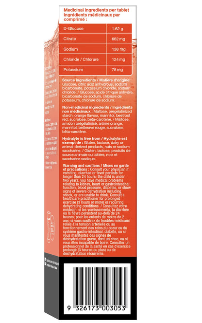 Hydralyte Electrolyte Tablets | Blood Orange Flavored Electrolytes | Pre-Workout and Post-Workout Hydration Solution to Enhance Performance and Maximize Recovery | (2 Tablets per Serving, 40 Count) 🍁 All In One Marketplace Canada