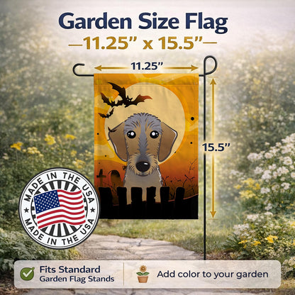 Caroline's Treasures BB1791GF Halloween Wirehaired Dachshund Garden Size Flag, Small, Multicolor