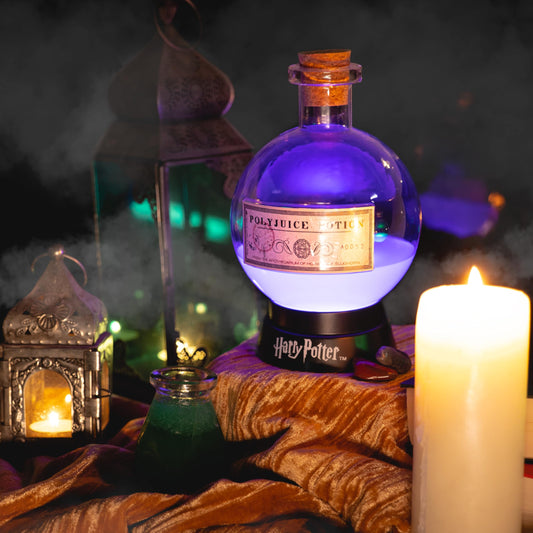 Fizz Creations Harry Potter Large Potion Mood Lamp Multicolor. Polyjuice Potion Lamp. LED Illuminated Color Changing Night Light. Halloween Decorations.