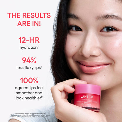 Laneige Berry Sweet Lip Trio Set | Lip Sleeping Mask Strawberry Shortcake & Mini Lip Glowy Balms in Berry & Vanilla