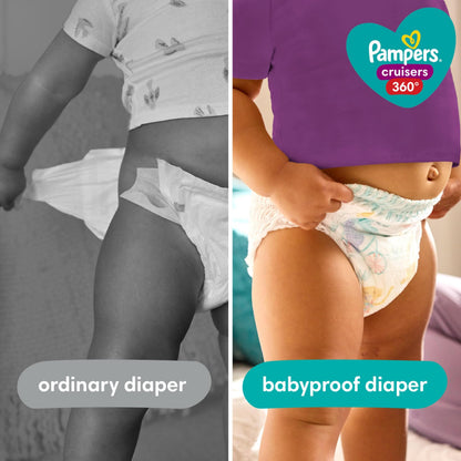 Pampers Diapers - Cruisers 360 degrees - Size 3, 168 Count, up to 100% Leakproof Fit, Designed for Active Babies, Pull On Diaper, EZ Off Tabs Designed for Easy Changes 🍁 All In One Marketplace Canada