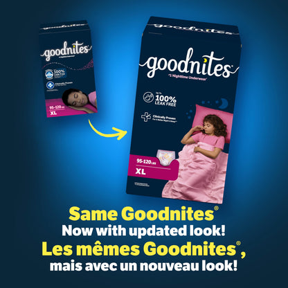 GoodNites Girls' Nighttime Underwear, Extra Large (95-120 lbs), 63 Ct 🍁 All In One Marketplace Canada