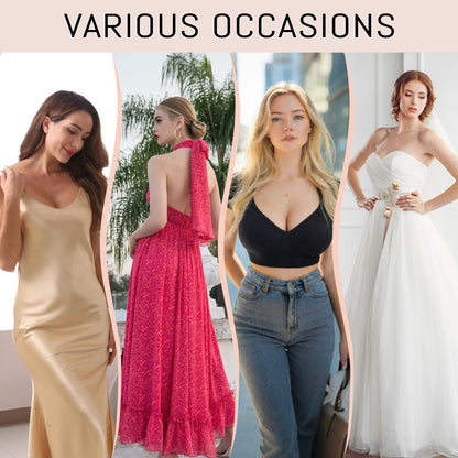 GKHWON Adhesive Bra Strapless Backless Invisible Push Up Sticky Bra with Silicone Nipple Covers Reusable Beige A 🍁 All In One Marketplace Canada