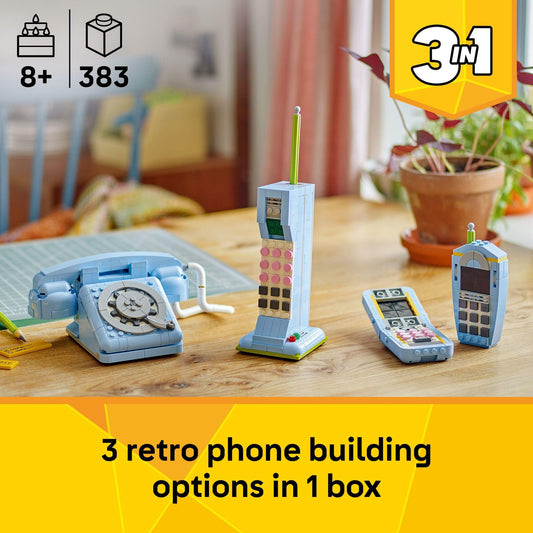 LEGO Creator 3 in 1 Retro Telephone Kids Toy - Home Decor for Bedroom or Kids Room - Building Toy and Learning Playset for Girls & Boys, Ages 8+ - Gift Idea for Birthdays or Special Occasions - 31174 🍁 All In One Marketplace Canada