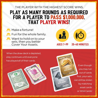 Cover Your Assets Card Game by Grandpa Beck's Games - Fun Family-Friendly Set-Collecting Game for Kids, Teens & Adults - from the Creators of Skull King - Ideal for 2-6 Players Ages 7+ 🍁 All In One Marketplace Canada