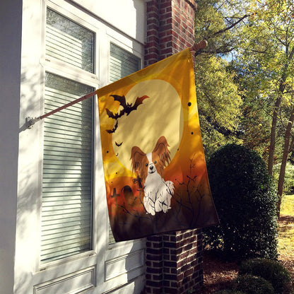 Caroline's Treasures BB4344CHF Halloween Papillon Red White Flag Canvas House Size, Large, Multicolor