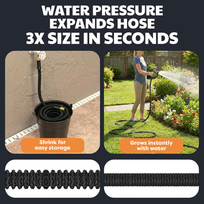 XHOSE PRO Expandable Garden Hose 50ft Water Hose with Brass Fittings, Flexible, Expanding and Retractable, Lightweight 50 Ft Hose, Tuyau Arrosage - 2026 Model 🍁 All In One Marketplace Canada