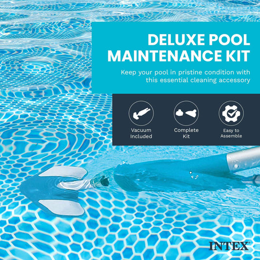 INTEX 28003E Deluxe Above Ground Pool Maintenance Kit for Minimum 800 GPH Flow Rates with Vacuum, 110" Pole, Wall Brush and 24' Hose 🍁 All In One Marketplace Canada