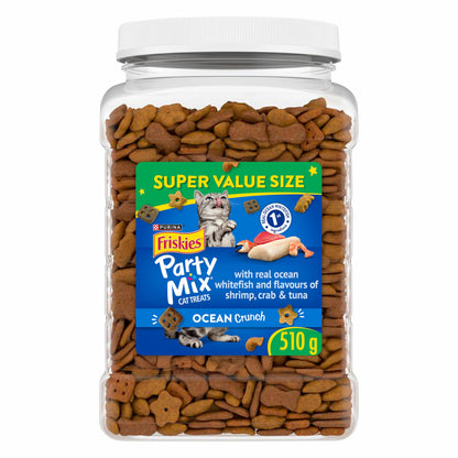 Friskies Party Mix Cat Treats, Ocean Crunch Ocean Whitefish 510g (3 Pack) 🍁 All In One Marketplace Canada